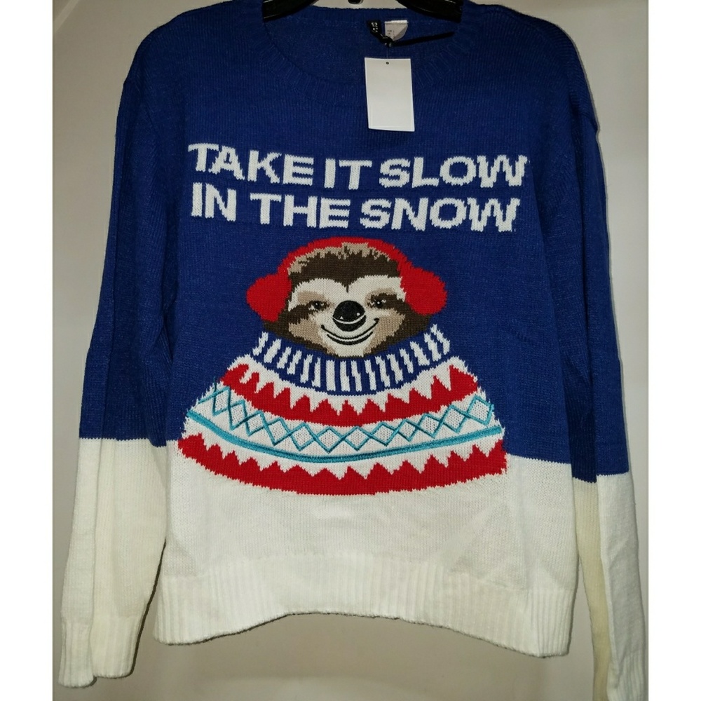 Winter sweater "Take it slow in the snow"